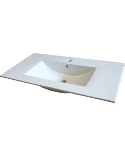 Тумба с раковиной Comforty Франкфурт 90 00004150657 подвесная Дуб шоколадно-коричневый с Белой раковиной