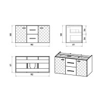 SHANEL -100 Тумба подвесная 2 ящ. 2дв. белая глянц.эмаль