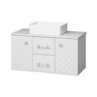 SHANEL -100 Тумба подвесная 2 ящ. 2дв. белая глянц.эмаль