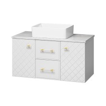 SHANEL -100 Тумба подвесная 2 ящ. 2дв. белая глянц.эмаль