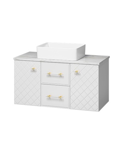 SHANEL -100 Тумба подвесная 2 ящ. 2дв. белая глянц.эмаль