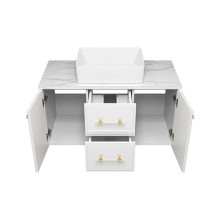 SHANEL -100 Тумба подвесная 2 ящ. 2дв. белая глянц.эмаль