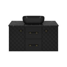 SHANEL -100 Тумба подвесная 2 ящ. 2дв. черная матов.эмаль