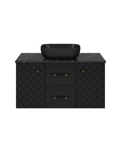 SHANEL -100 Тумба подвесная 2 ящ. 2дв. черная матов.эмаль