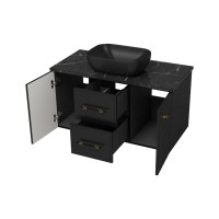 SHANEL -100 Тумба подвесная 2 ящ. 2дв. черная матов.эмаль