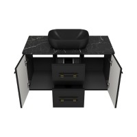 SHANEL -100 Тумба подвесная 2 ящ. 2дв. черная матов.эмаль