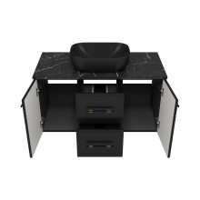 SHANEL -100 Тумба подвесная 2 ящ. 2дв. черная матов.эмаль