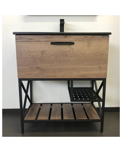 Тумба с раковиной Comforty Бредфорд 75 00004149064 Дуб темный