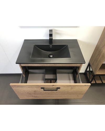 Тумба с раковиной Comforty Бредфорд 75 00004149064 Дуб темный