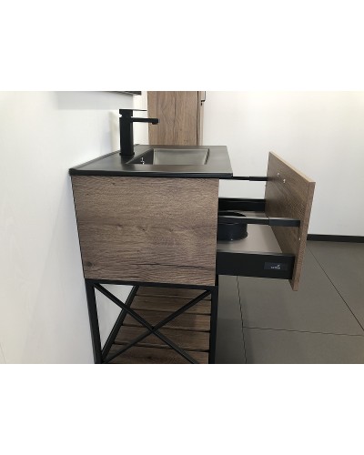 Тумба с раковиной Comforty Бредфорд 75 00004149064 Дуб темный