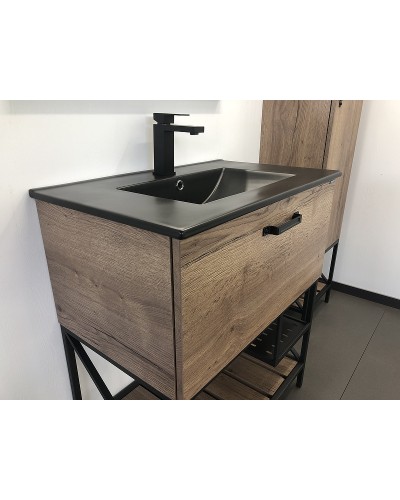 Тумба с раковиной Comforty Бредфорд 75 00004149064 Дуб темный