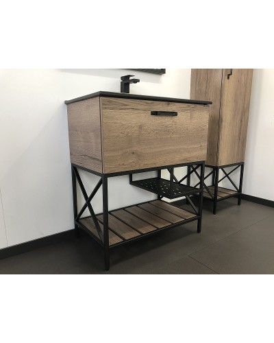 Тумба с раковиной Comforty Бредфорд 75 00004149064 Дуб темный