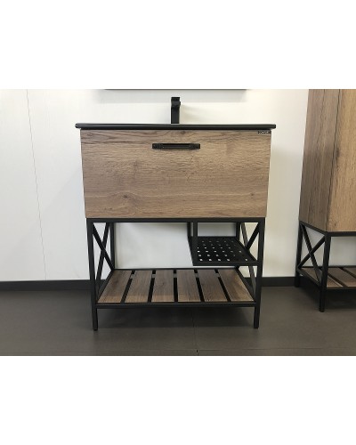 Тумба с раковиной Comforty Бредфорд 75 00004149064 Дуб темный