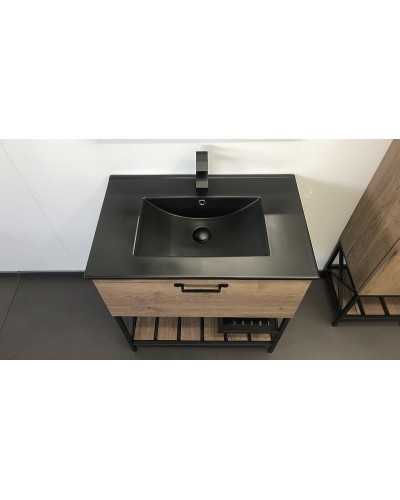 Тумба с раковиной Comforty Бредфорд 75 00004149064 Дуб темный