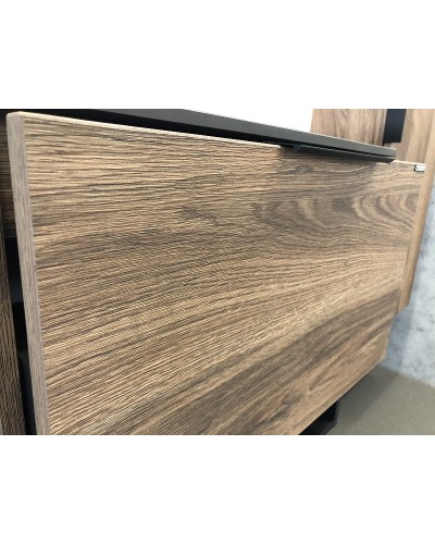 Тумба с раковиной Comforty Штутгарт 60 00-00001698 подвесная Дуб темно-коричневый Черная столешница