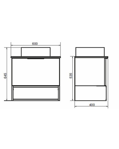Тумба с раковиной Comforty Штутгарт 60 00-00001698 подвесная Дуб темно-коричневый Черная столешница