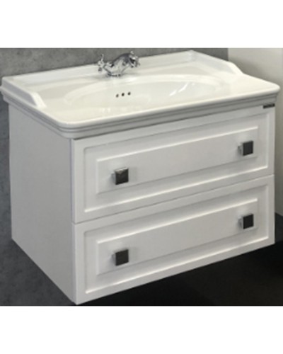 Тумба с раковиной Comforty Феррара 80 00004151060 подвесная Белая