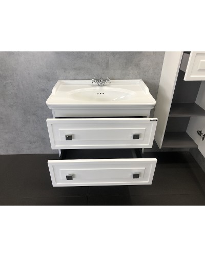 Тумба с раковиной Comforty Феррара 80 00004151060 подвесная Белая