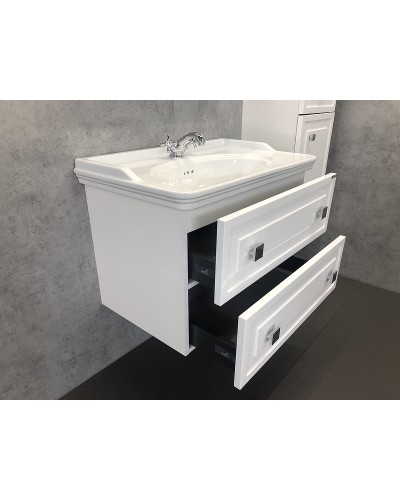 Тумба с раковиной Comforty Феррара 80 00004151060 подвесная Белая