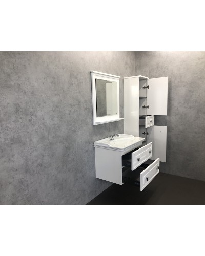 Тумба с раковиной Comforty Феррара 80 00004151060 подвесная Белая