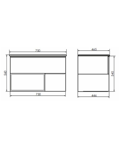 Тумба с раковиной Comforty Франкфурт 75 00-00000889 подвесная Дуб шоколадно-коричневый Черная матовая