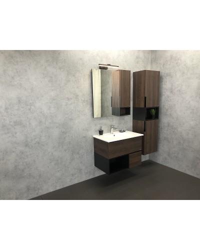 Тумба с раковиной Comforty Франкфурт 75 00004150531 подвесная Дуб шоколадно-коричневый