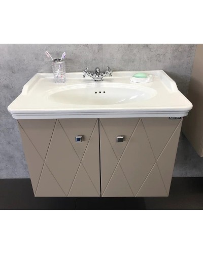 Тумба с раковиной Comforty Кремона 80 00-00001040 подвесная Латте