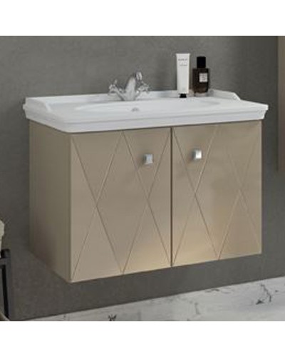 Тумба с раковиной Comforty Кремона 80 00-00001040 подвесная Латте