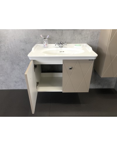Тумба с раковиной Comforty Кремона 80 00-00001040 подвесная Латте