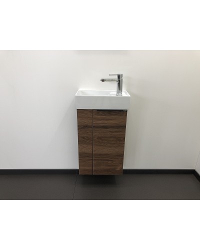 Тумба с раковиной Comforty Матэ 40 00-00000832 подвесная Дуб темно-коричневый