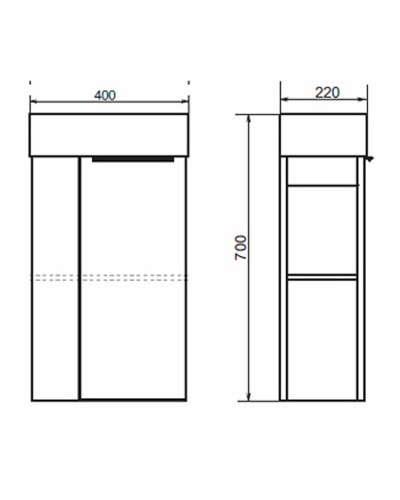 Тумба с раковиной Comforty Матэ 40 00-00000833 подвесная Дуб дымчатый