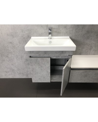 Тумба с раковиной Comforty Осло 60 00-00000835 подвесная Бетон светлый