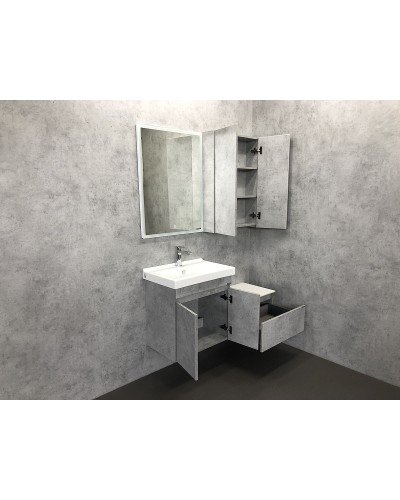 Тумба с раковиной Comforty Осло 60 00-00000835 подвесная Бетон светлый