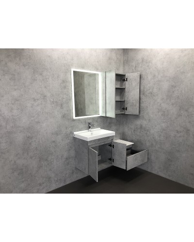 Тумба с раковиной Comforty Осло 60 00-00000835 подвесная Бетон светлый