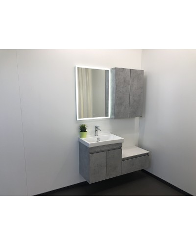 Тумба с раковиной Comforty Осло 60 00-00000835 подвесная Бетон светлый