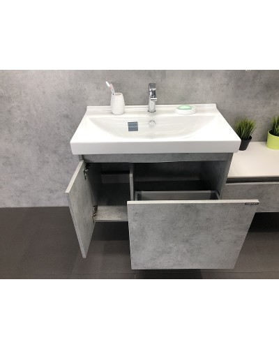 Тумба с раковиной Comforty Осло 80 00-00000836 подвесная Бетон светлый