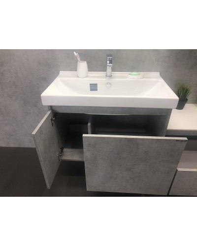 Тумба с раковиной Comforty Осло 80 00-00000836 подвесная Бетон светлый