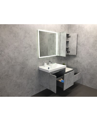 Тумба с раковиной Comforty Осло 80 00-00000836 подвесная Бетон светлый