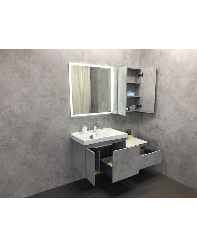 Тумба с раковиной Comforty Осло 80 00-00000836 подвесная Бетон светлый