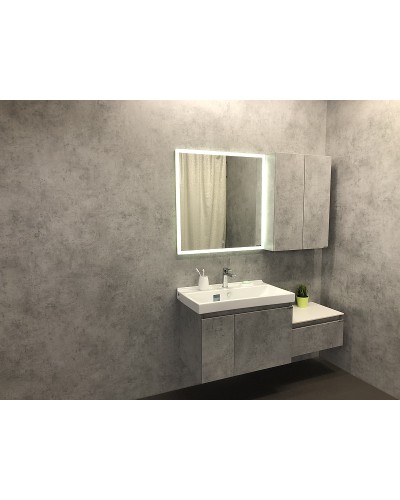 Тумба с раковиной Comforty Осло 80 00-00000836 подвесная Бетон светлый