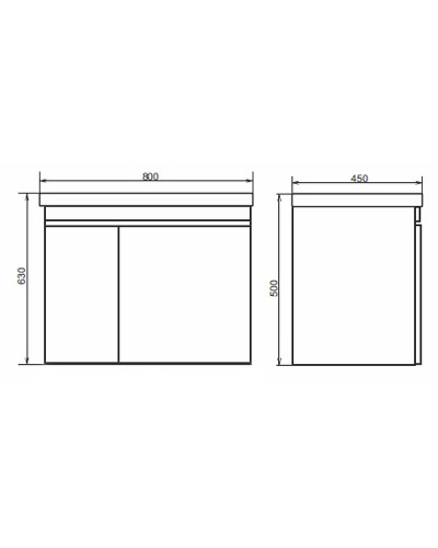 Тумба с раковиной Comforty Осло 80 00-00000836 подвесная Бетон светлый