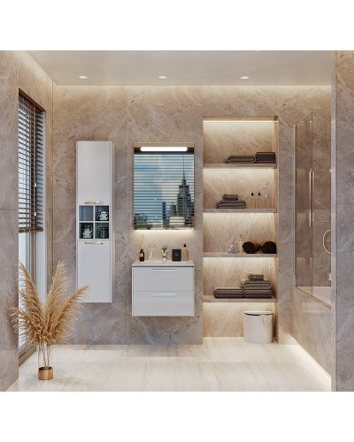 Тумба под раковину Roca Lago 60 857295806 подвесная Белый глянец