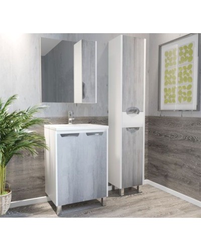 Тумба под раковину Corozo Чикаго 65 SD-00000325 Бетон Белая