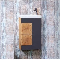 Тумба под раковину Бриклаер Форест 40 4627125414633 подвесная Дуб золотой Антрацит