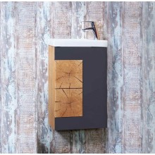 Тумба под раковину Бриклаер Форест 40 4627125414633 подвесная Дуб золотой Антрацит