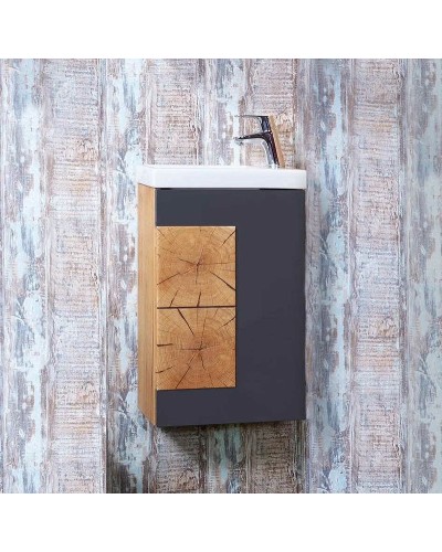 Тумба под раковину Бриклаер Форест 40 4627125414633 подвесная Дуб золотой Антрацит