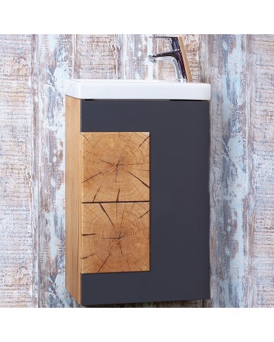 Тумба под раковину Бриклаер Форест 40 4627125414633 подвесная Дуб золотой Антрацит