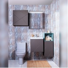 Тумба под раковину Бриклаер Кристалл 50 4627125414503 подвесная Софт Графит Ясень Анкор темный