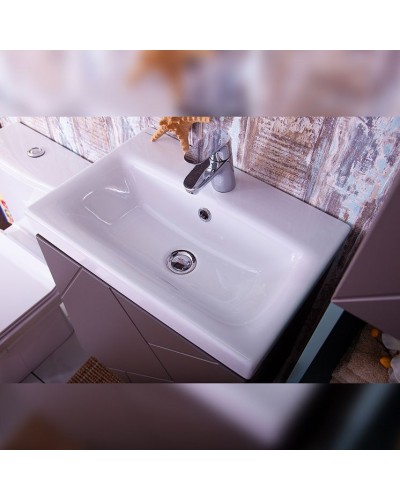 Тумба под раковину Бриклаер Кристалл 50 4627125414503 подвесная Софт Графит Ясень Анкор темный