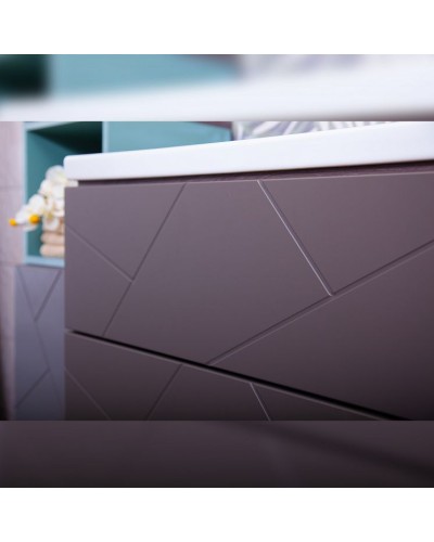 Тумба под раковину Бриклаер Кристалл 70 4627125414527 подвесная Софт Графит Ясень Анкор темный